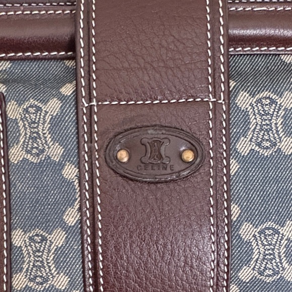 Celine Denim Blue and Chocolate Brown Buckle Bag - Picture 7 of 10